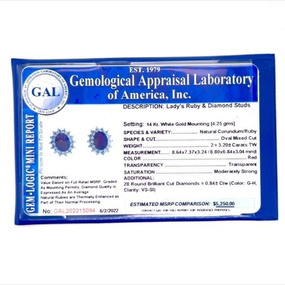 Natural Ruby Diamond Earrings 14k Gold 4.04 TCW Certified $5,250 215094 - Picture 12 of 12